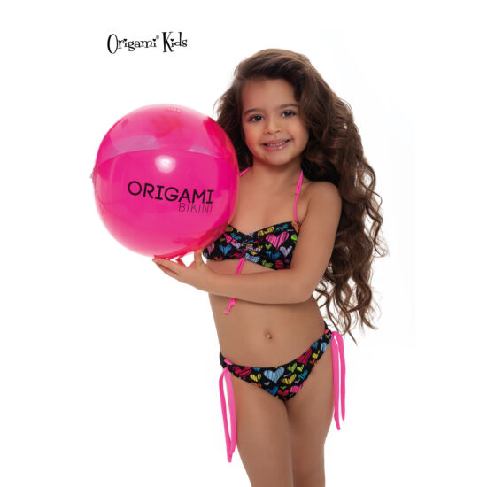 Hearts Pink Kids-358 Origami Bikini 