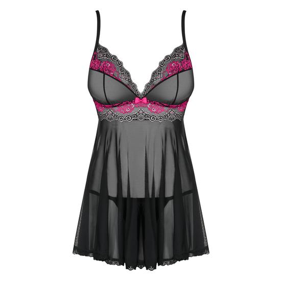 TULIA Black fehérnemű, szexi babydoll+tanga