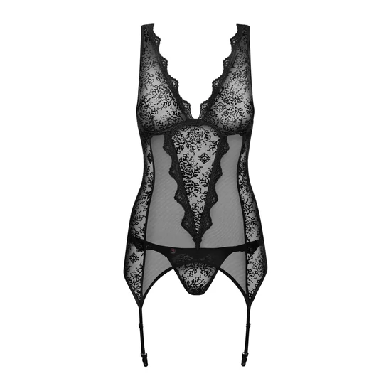 EMPERITA  fehérnemű, szexi corset + tanga XXL