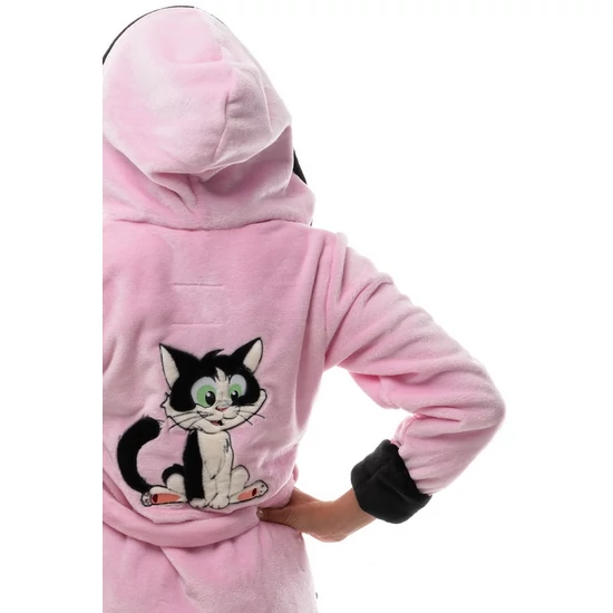 POPPY DK Caty cica köntös - rózsa-fekete