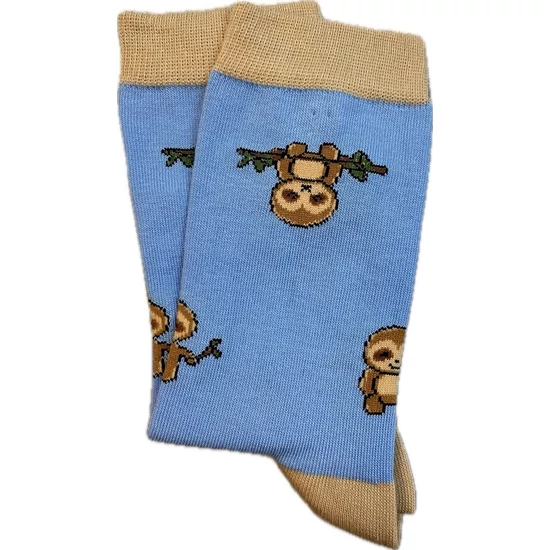 YVONNE - KÉK LAJHÁR unisex mintás zokni