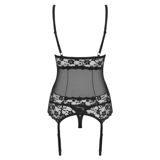 LETICA Black fehérnemű, érzéki corset+tanga