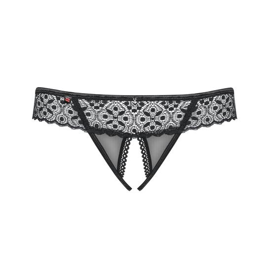 SHIBU Black fehérnemű, szexi nyitott tanga