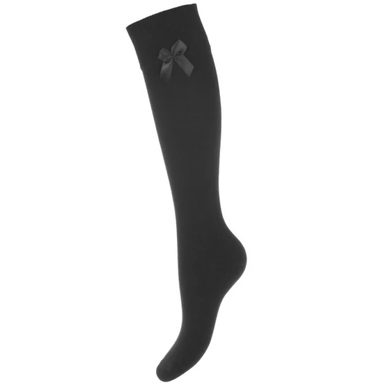 MILENA BOW vastag pamut térdzokni - FEKETE-FEKETE MASNIVAL