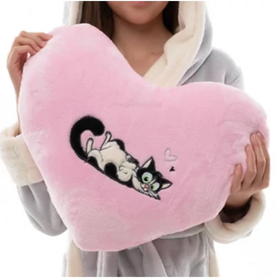 POPPY Caty cica hímzett párna II - RÓZSA