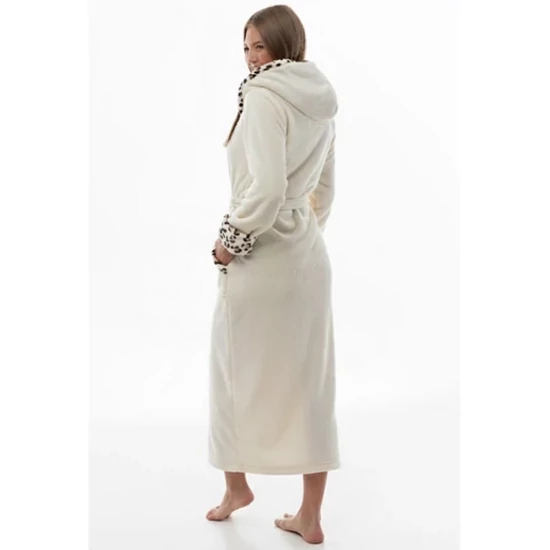 POPPY DK Hosszú Köntös - Ekrü-ocelot mintás bélelő - XL
