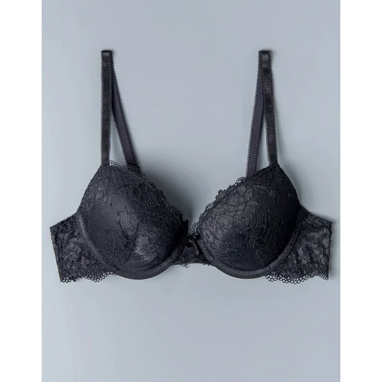 SIELEI  WONDER LACE 2444 PushUp  melltartó - FEKETE