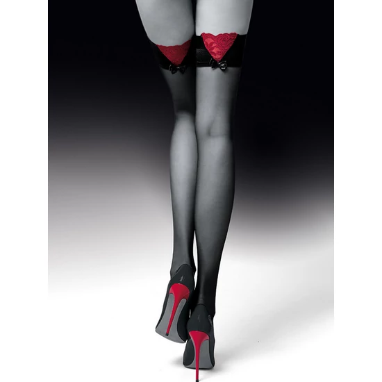 KNITTEX Guilty 20den szilikonos, csipkés combfix