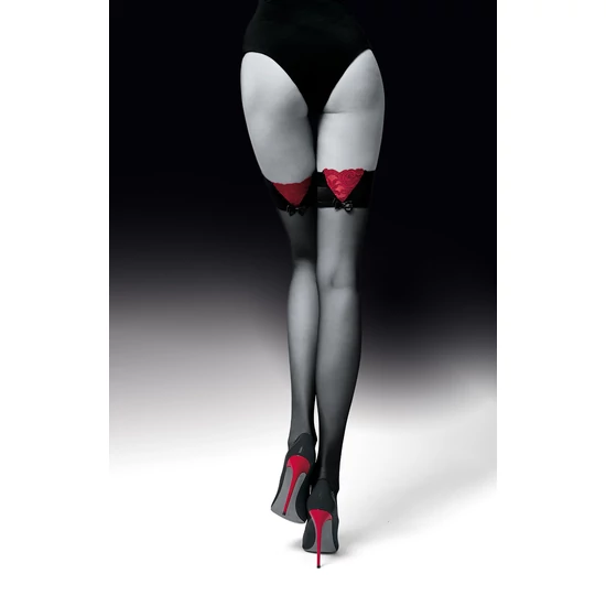 KNITTEX Guilty 20den szilikonos, csipkés combfix