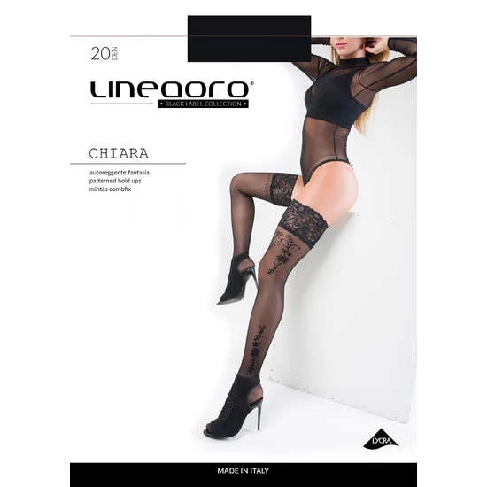 LINEAORO Ethel 20den mintás szilikonos combfix