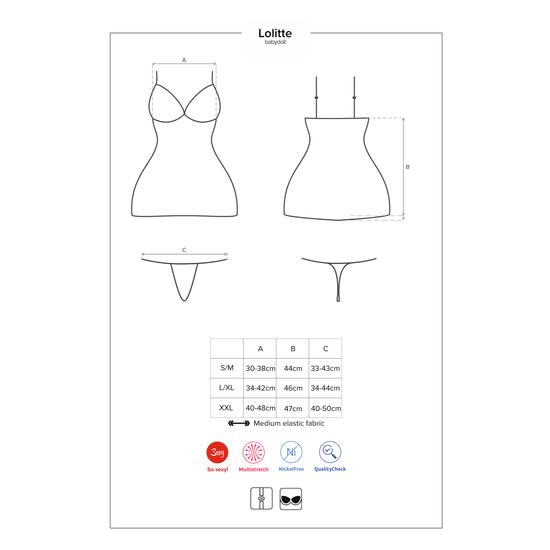 LOLITTE Black fehérnemű, szexi babydoll+tanga