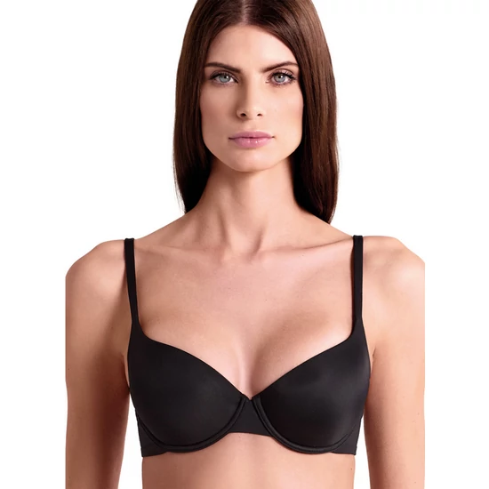 LORMAR Mousse vékony szivacsos, merevítős melltartó - FEKETE