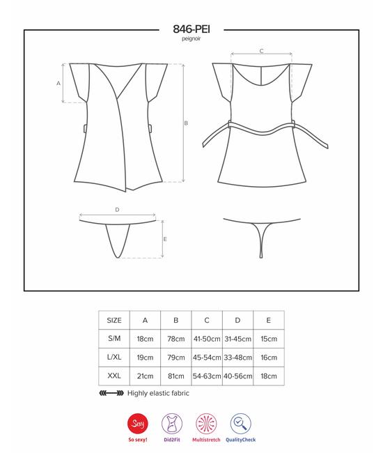 846 PEIGNOIR fehérnemű, szexi köntös+tanga 846 PEIGNOIR fehérnemű, szexi köntös+tanga