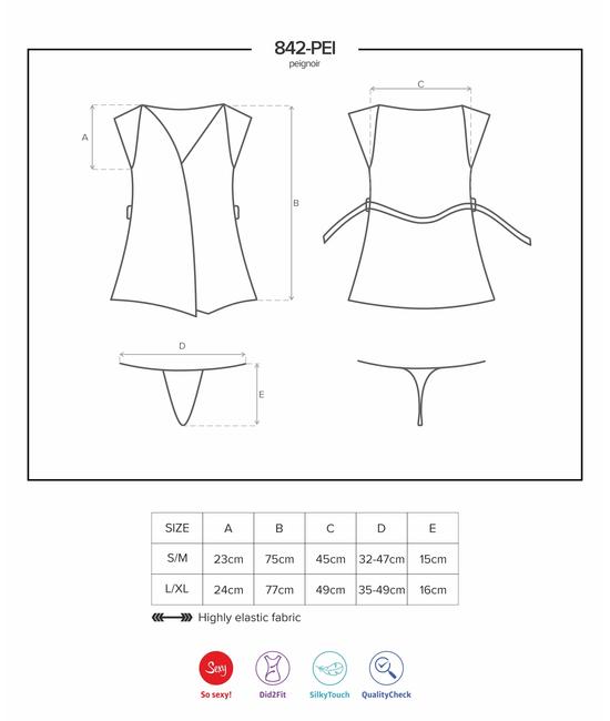 842 PEIGNOIR fehérnemű, szexi köntös+tanga 842 PEIGNOIR fehérnemű, szexi köntös+tanga
