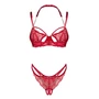 Kép 4/5 - MATILDEA Red szett, szexi merevítős melltartó+nyitott alsó