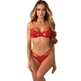Kép 1/5 - MATILDEA Red szett, szexi merevítős melltartó+nyitott alsó