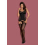 Kép 4/7 - AMALLIE Black LUXUS fehérnemű, szexi szivacsos corset+tanga