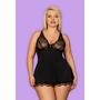 Kép 1/7 - LUVAE Black fehérnemű, szexi merevítős babydoll+tanga