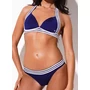 Kép 2/10 - POPPY Runway bikini - SÖTÉTKÉK-FEHÉR