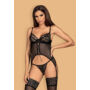 Kép 1/7 - CONTICA Black fehérnemű, szexi merevítős corset+tanga