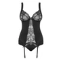 Kép 4/5 - HEARTINA Black fehérnemű, szexi merevítős corset+tanga