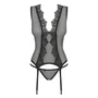 Kép 5/6 - MESHLOVE Black fehérnemű, érzéki corset+tanga