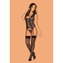 Kép 3/6 - MESHLOVE Black fehérnemű, érzéki corset+tanga
