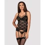Kép 1/7 - 860 BLACK fehérnemű, szexi merevítős corset+tanga